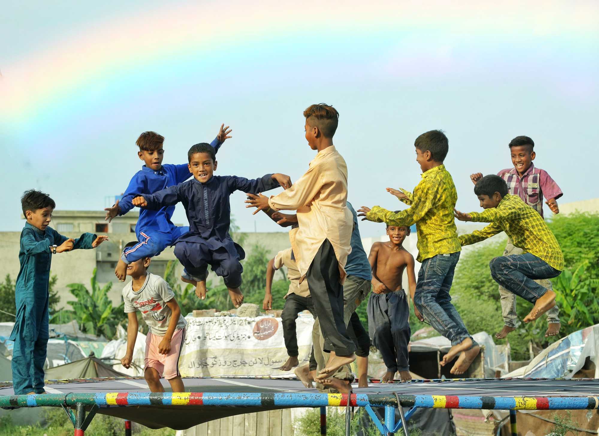 jumping on the floor