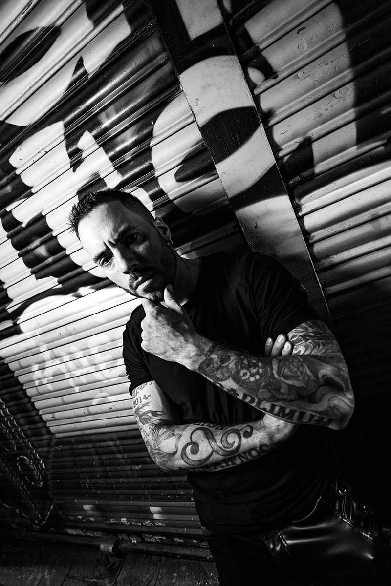 Rockstar in street portrait