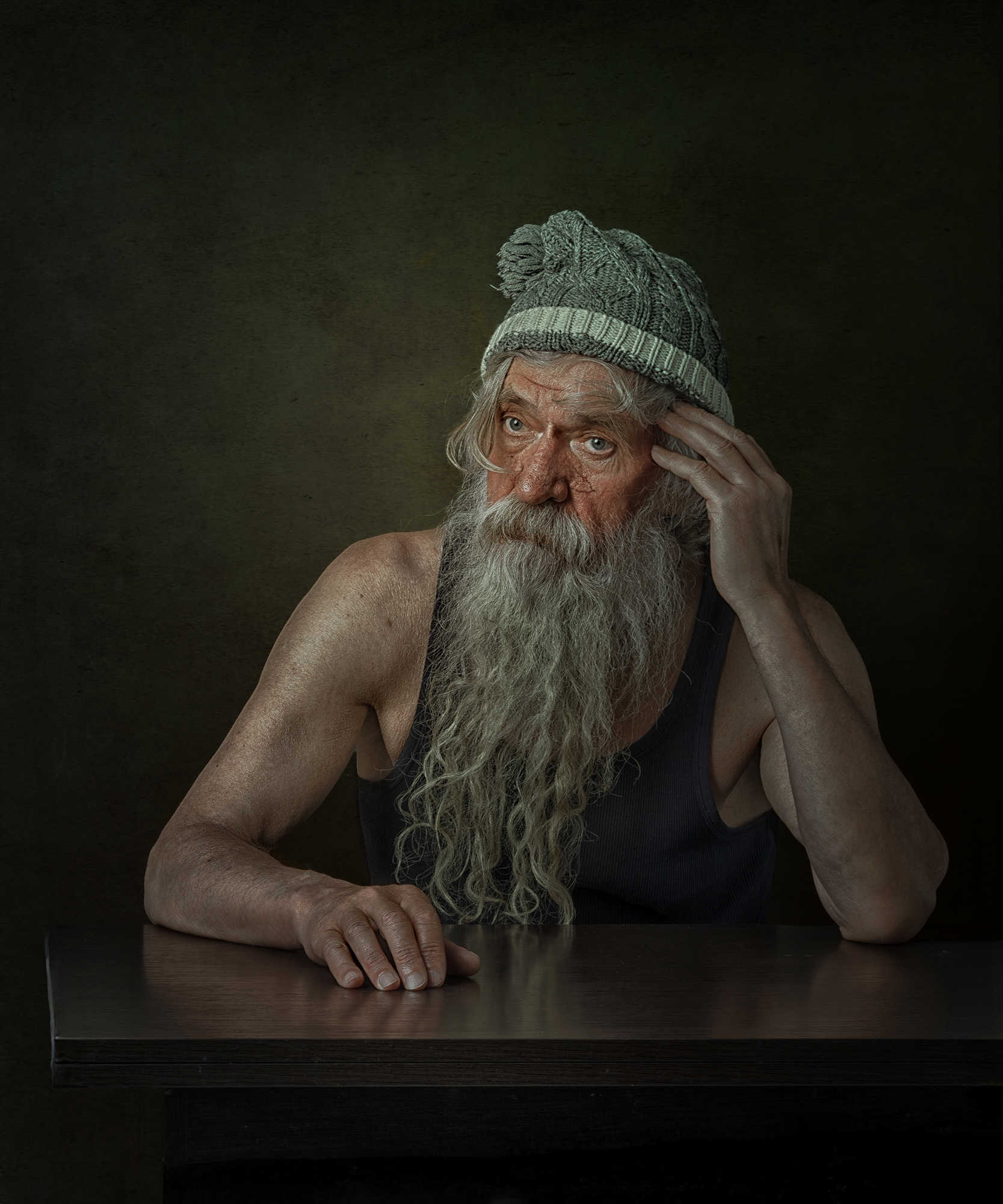 Portrait in the header