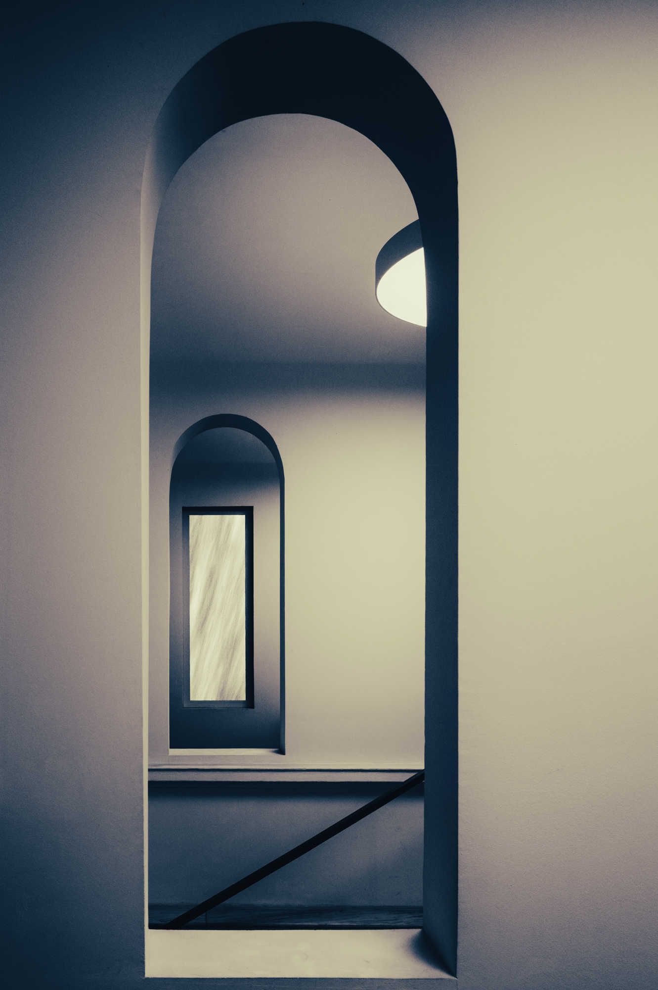 In a stairwell