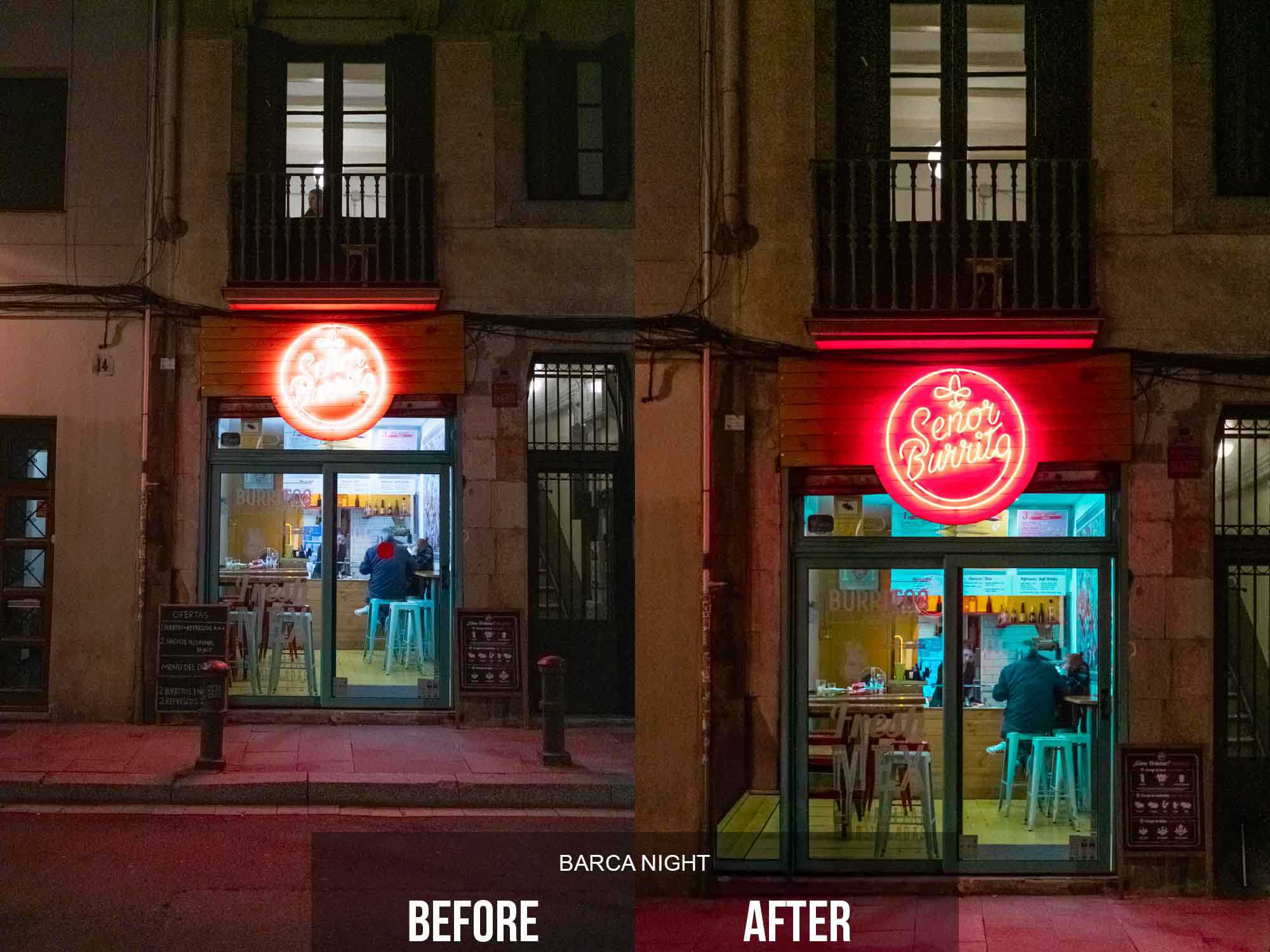 Barca Night TPA Preset Before and After