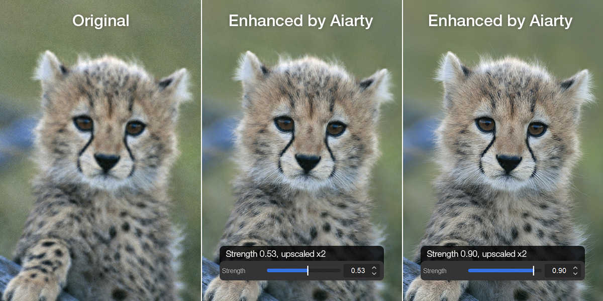 Aiarty Image Enhancer adjustable processing strength