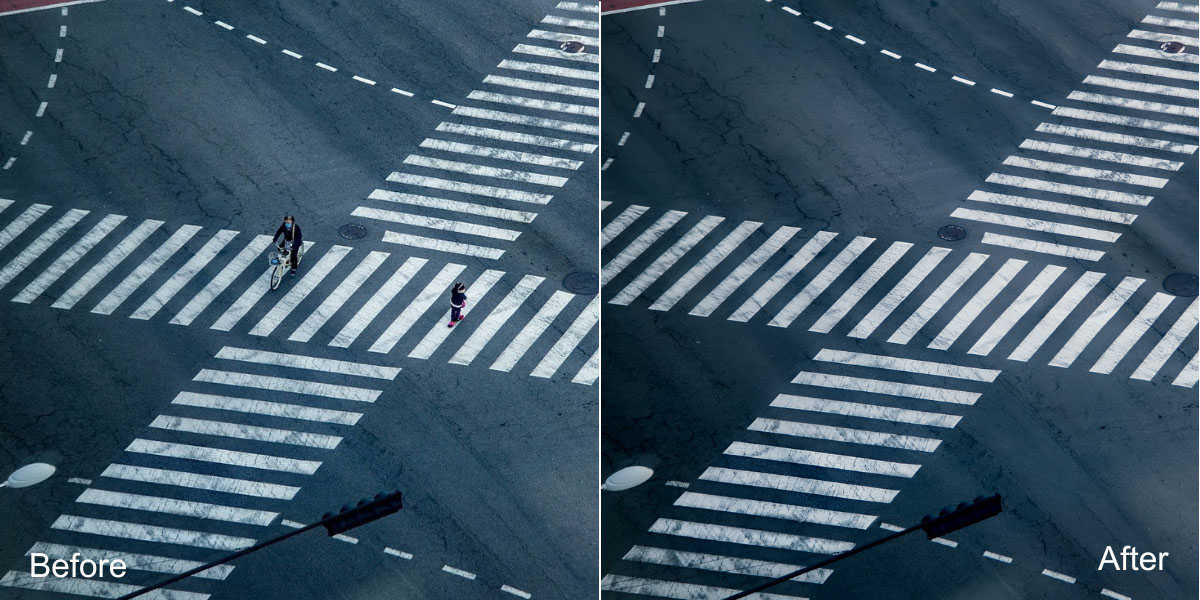 Aiarty Image Enhancer AI Eraser before and after