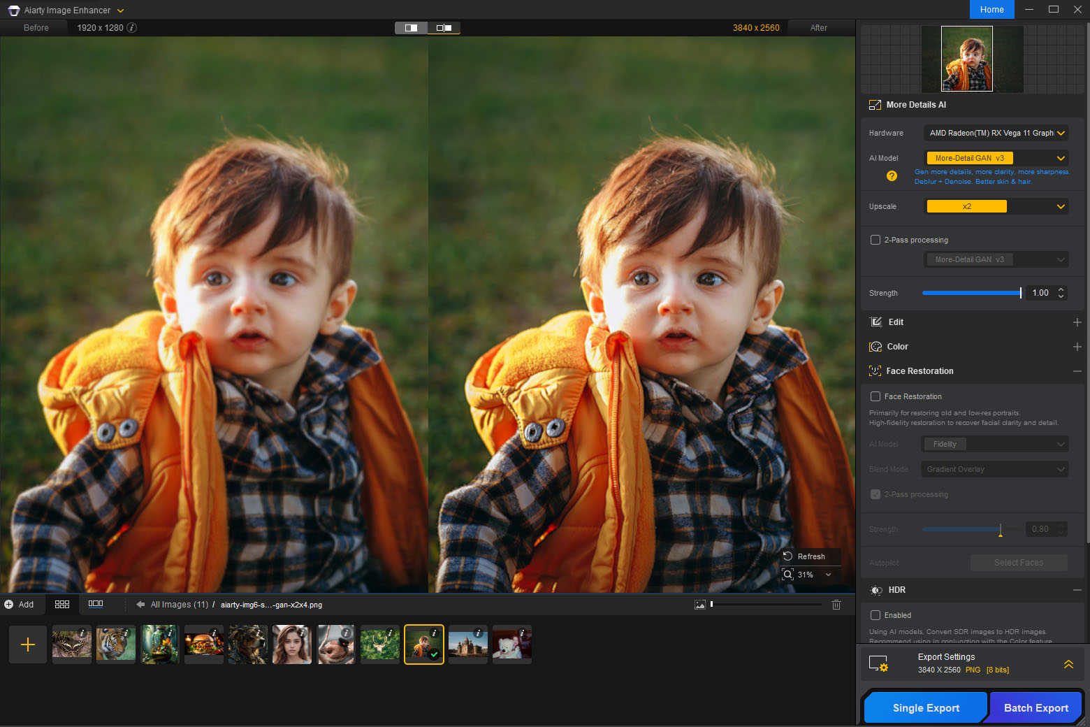 Aiarty Image Enhancer Deblur before and after